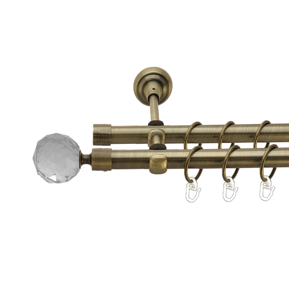 Карниз Orvit Люміера металевий дворядний відкритий Антик 19\19 мм 160 см (4016426) Львів - фото 1