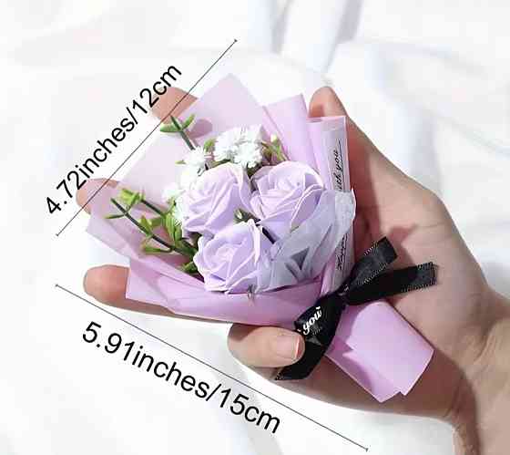 Мило-букет "Троянда" Рожевий Блакитний Сміла