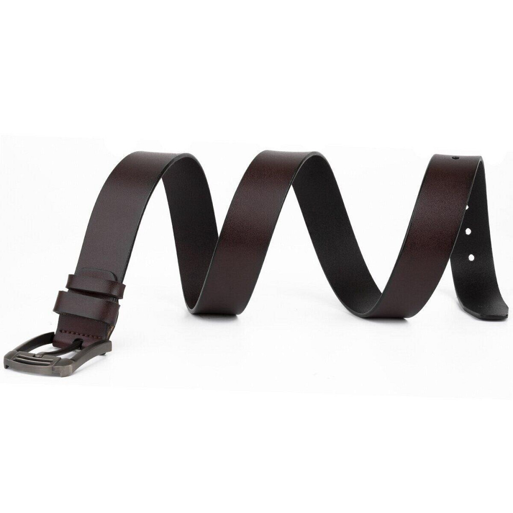 Ремень мужской с затемненной пряжкой механика Vintage 20313 Коричневый Киев - изображение 2