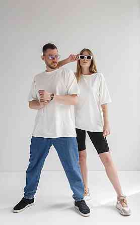 Футболка базовая мужская оверсайз Белый M/L Харьков