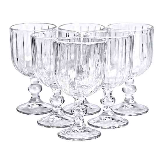 Набір келихів для вина 6 штук 400 мл скляні подарункові келихи на ніжці HP-YH-66 Коломия