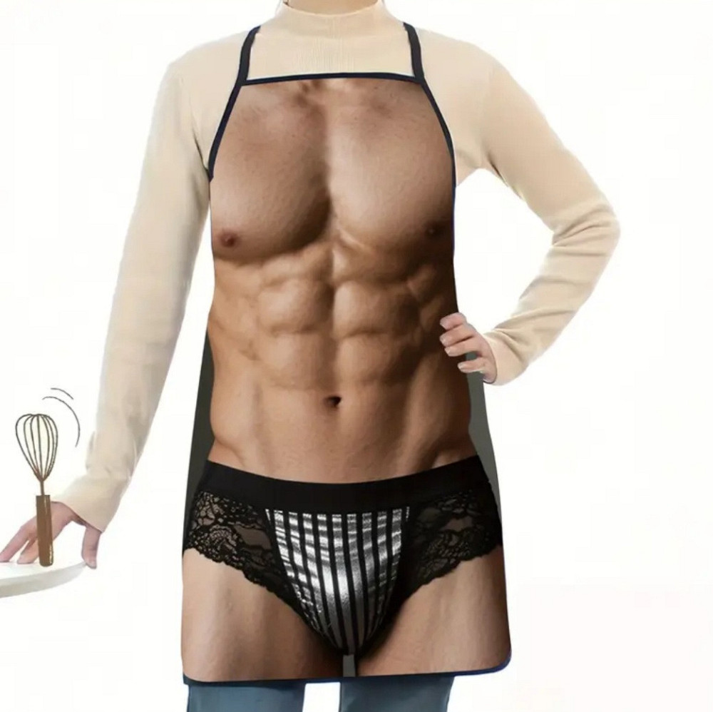 Фартух чоловічий прикольний Голий торс у трусах 74 на 54 см різнобарвний Київ - фото 5