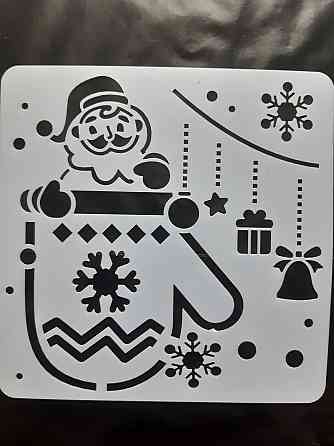 Вытынанка Дед Мороз 15 на 15 см серый Киев