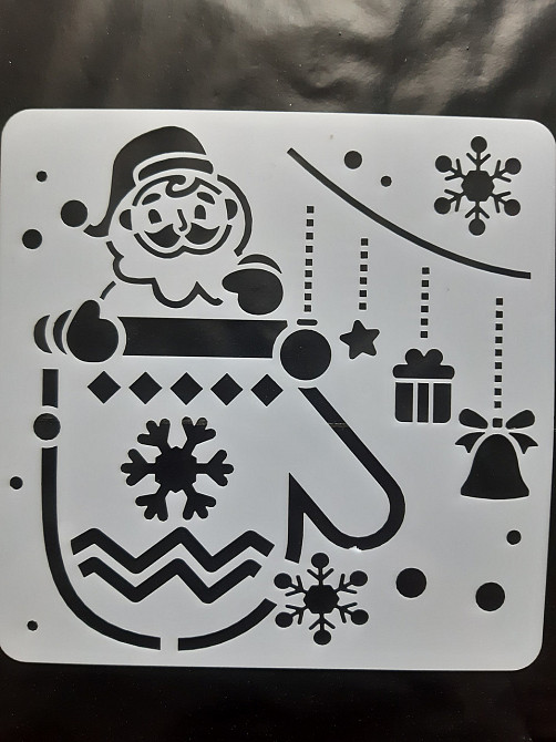 Вытынанка Дед Мороз 15 на 15 см серый Киев - изображение 1