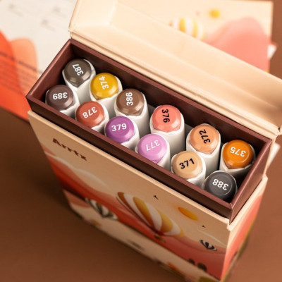 Художній маркер Arrtx Спиртові Alp ASM-02-SK02 12 кольорів, відтінки шкіри шкіри (LC302604) Вінниця - фото 9