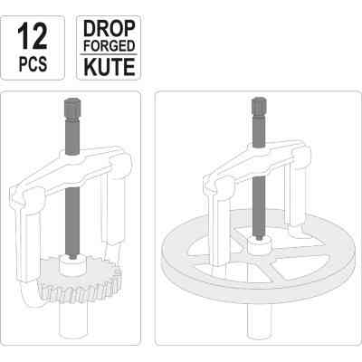 Автомобильный съемник Yato для снятия больших подшипников, шкивов и шестерен 12 шт (YT-25105) Винница