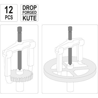 Автомобільний зйомник Yato для зняття великих підшипників, шківів та шестерень 12 шт (YT-25105) Вінниця - фото 2