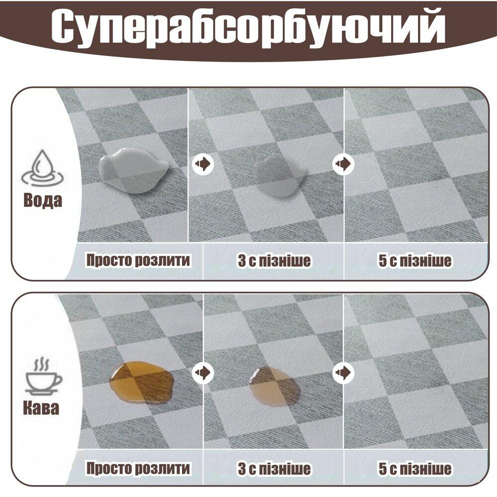Антиковзаючий кухонний килимок - Абсорбуючий килимок для сушіння посуду - Килимок під кавоварку 40х55 см Сірий Буча - фото 4