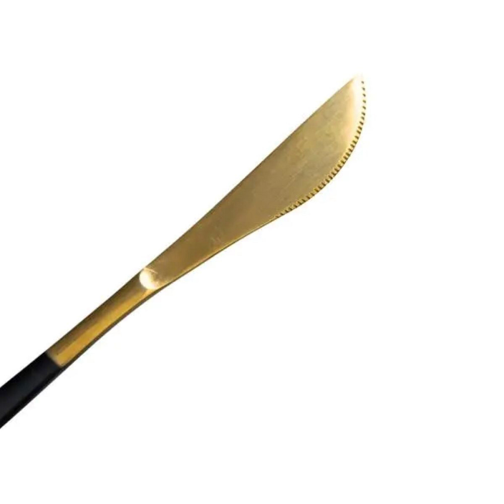 Набір столових ножів 6 штук ножі сервірувальні столові 22.5 см Чорний із золотом HP-20-6 Коломия - фото 2