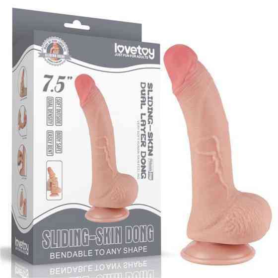 Фаллоимитатор - Sliding-Skin Dual Layer Dong 7.5