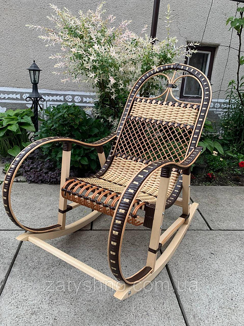 Плетеное кресло-качалка из лозы | кресло-качалка для отдыха садовая для дачи Киев - изображение 2