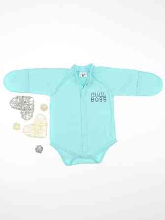 Боді для новонароджених малюків із зовнішніми швами бавовна Mini Boss зріст 62 см Lari Ментоловий Кривий Ріг