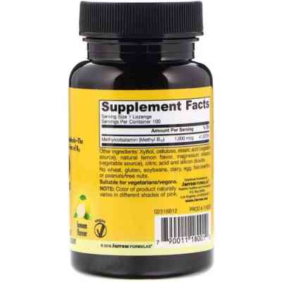 Витамин Jarrow Formulas Метил B-12 со вкусом лимона, 1000 мкг, Methyl B-12, 100 лед (JRW-18001) Винница