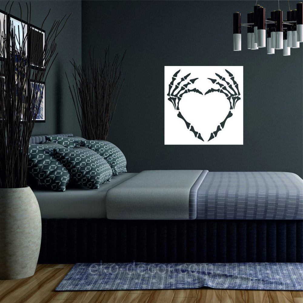 Декоративное настенное 3D Панно «Скелет», Декор на стену с объемом 50*50 см, Белый Киев - изображение 2