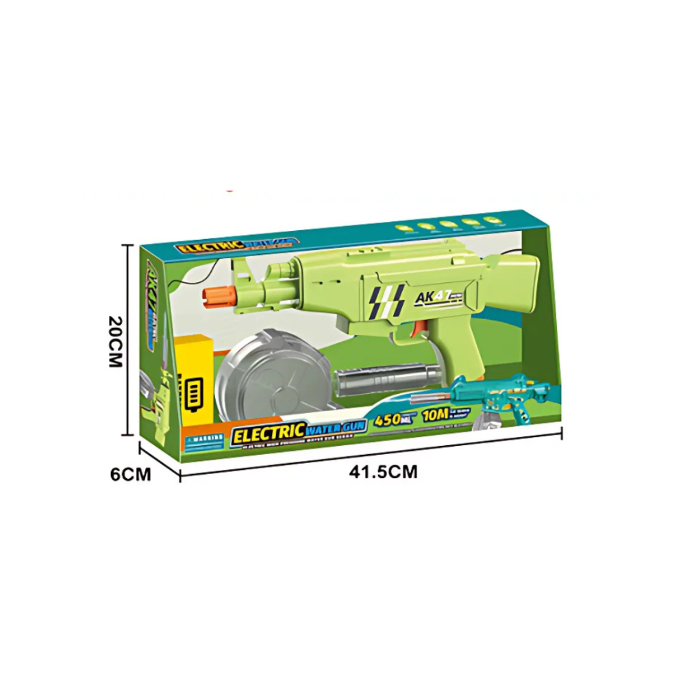 Водний пістолет для дітей, іграшковий водний автомат АК47 на акумуляторі, електричний бластер, зелений Кам'янець-Подільський - фото 3