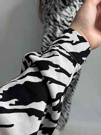 Костюм жіночий літній льон Чорно-Білий Тваринні принти ML Харків