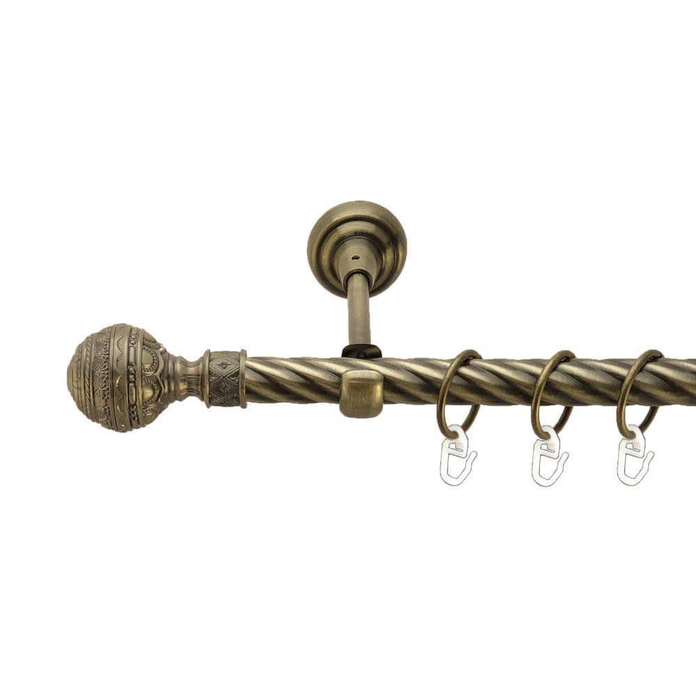 Карниз Orvit Арабеска металевий однорядний відкритий скручена труба кільце металеве Антик 19 мм 160 см Львов - изображение 1