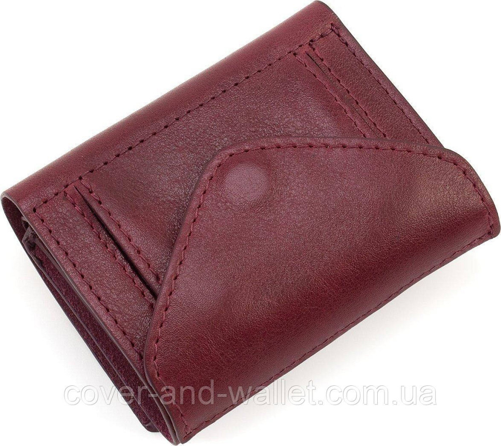 Маленький жіночий гаманець із натуральної італійської шкіри кольору марсала Grande Pelle 503661 Київ - фото 5
