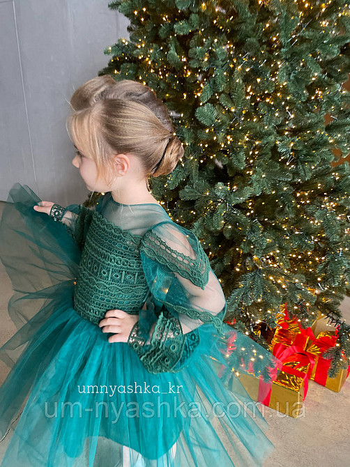Зелене пишне плаття з рукавами 110-128 Кривий Ріг - фото 9