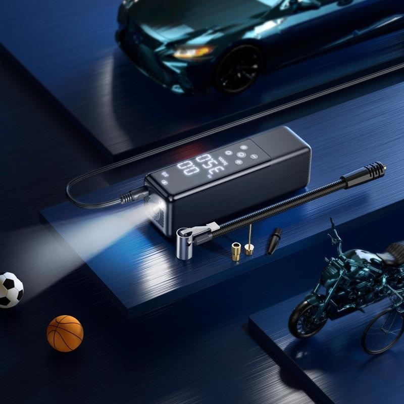 Автомобильный насос HOCO ZP5 May smart air pump Black Одесса - изображение 10