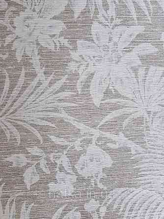 Шпалери флізелінові еко Casadeco Five o'clock 0.53х10 білі квіти, пальми, листя на коричневому під гобелен Київ