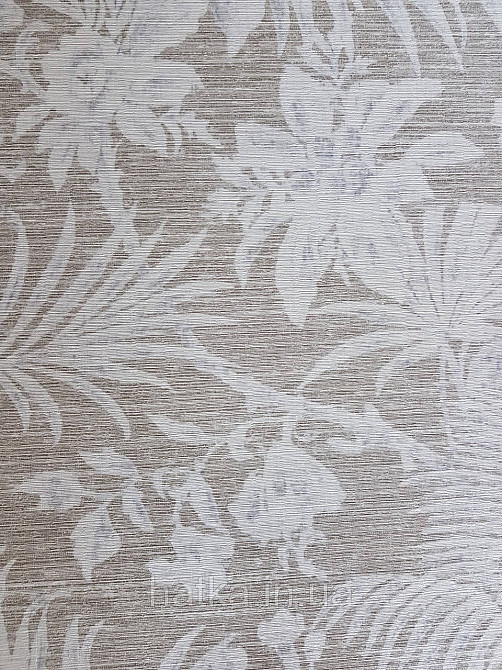 Шпалери флізелінові еко Casadeco Five o'clock 0.53х10 білі квіти, пальми, листя на коричневому під гобелен Київ - фото 1