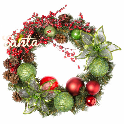 Украшение декоративное YES! Fun венок с декором Счастливое Рождество 35 см (904393) Винница - изображение 1