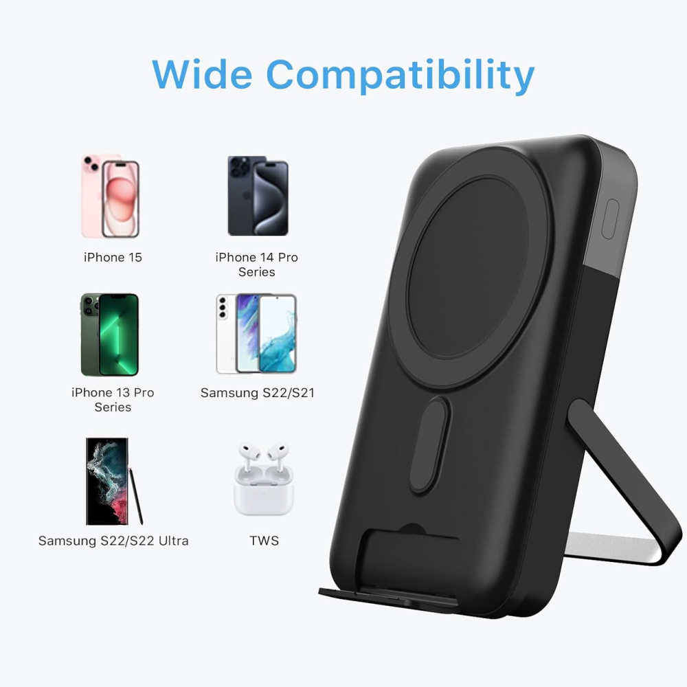Power Bank 10000 mAh MagSafe 22.5W, портативний зарядний пристрій з бездротовою зарядкою 15W, USB-C PD, LED-дисплей, магнітний Київ - фото 13