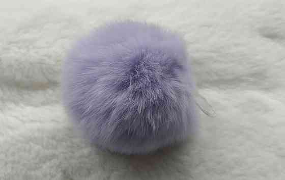 Хутряний бубон на шапку з кролика Rex Бузковий Харків