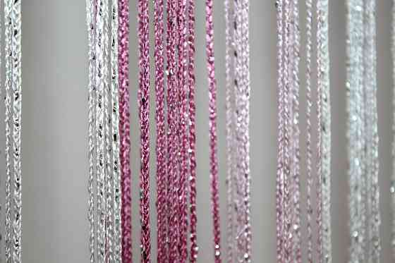 Штори-нитки з люрексом Малиновий із білим  300х300см 1 шт (61-037) Київ