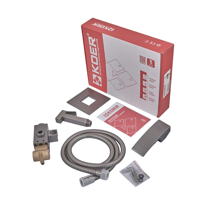 Смеситель для гигиенического душа Koer KB-23007-07 (Цвет графит) (KR5163) Киев - изображение 8