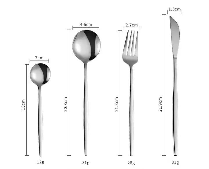 Набор столовых приборов Kitchen Ware 24 шт из нержавеющей стали на 6 персон Silver Коломия - фото 4