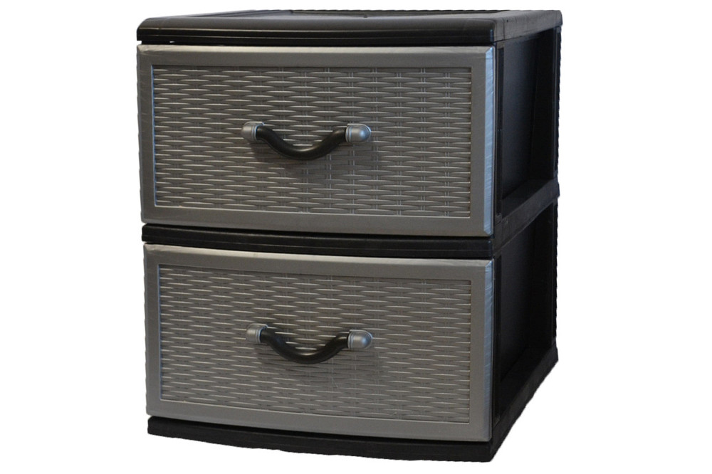 Комод пластиковый Style black (Стиль) 2 ящика 48х38х46 Одесса - изображение 1