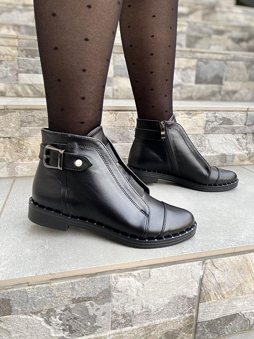 Жіночі черевики 10121 чорні натуральна шкіра висота 11см (1250) Коломыя - изображение 8