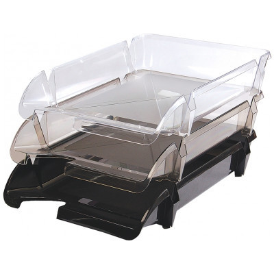 Лоток для паперів Economix горизонтальний Компакт пластик, димчастий (E80601) Вінниця - фото 1