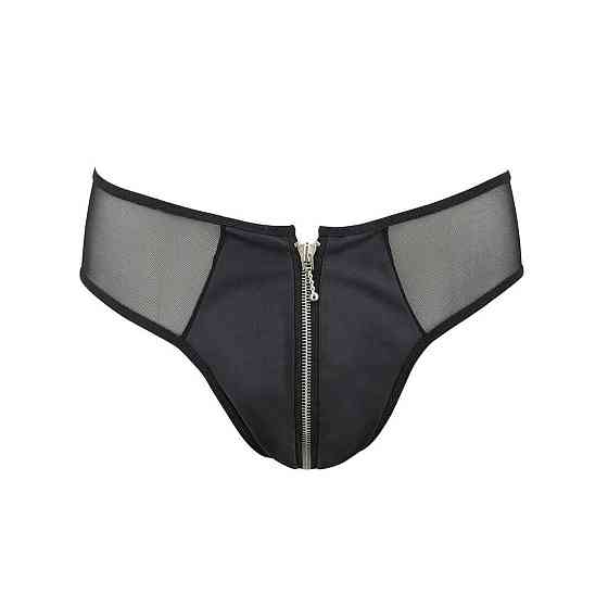 Мужские слипы на молнии Passion 042 SLIP TIMMY L/XL Black, экокожа, сетка Sex Aura Киев