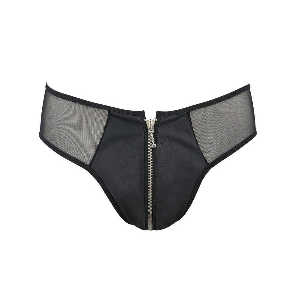 Мужские слипы на молнии Passion 042 SLIP TIMMY L/XL Black, экокожа, сетка Sex Aura Киев - изображение 5