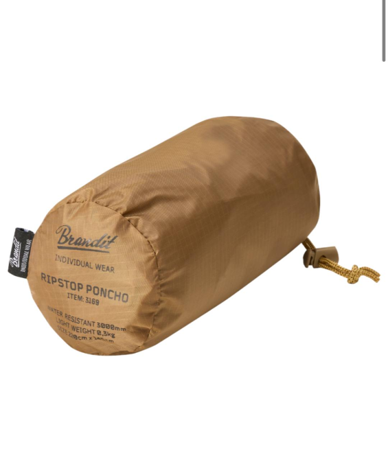 Тактичне пончо Brandit (дощовик, плащ-намет) із сумкою Койот Київ - фото 2