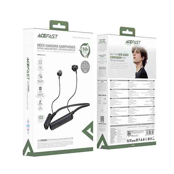 Беспроводные спортивные наушники ACEFAST N8 neck hanging wireless earphones Black Одесса