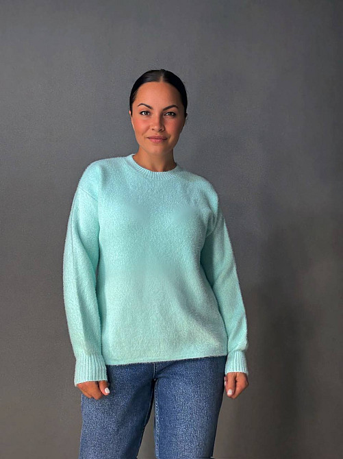 Светр жіночий Fancy Matinee 5977 ангора базовий, м’ятний, one size Київ - фото 1