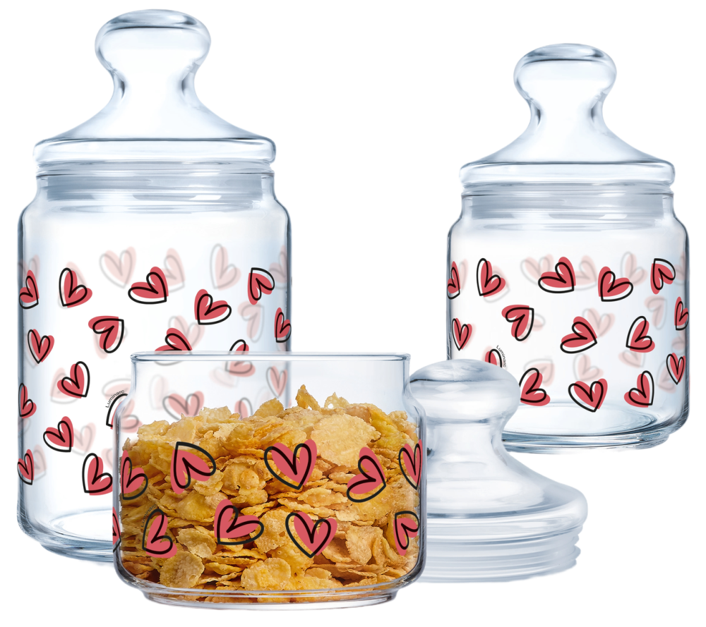 Набір банок Luminarc Club Love Blush, 3х0.5, 0.75, 1 л (7154823) Київ - фото 1