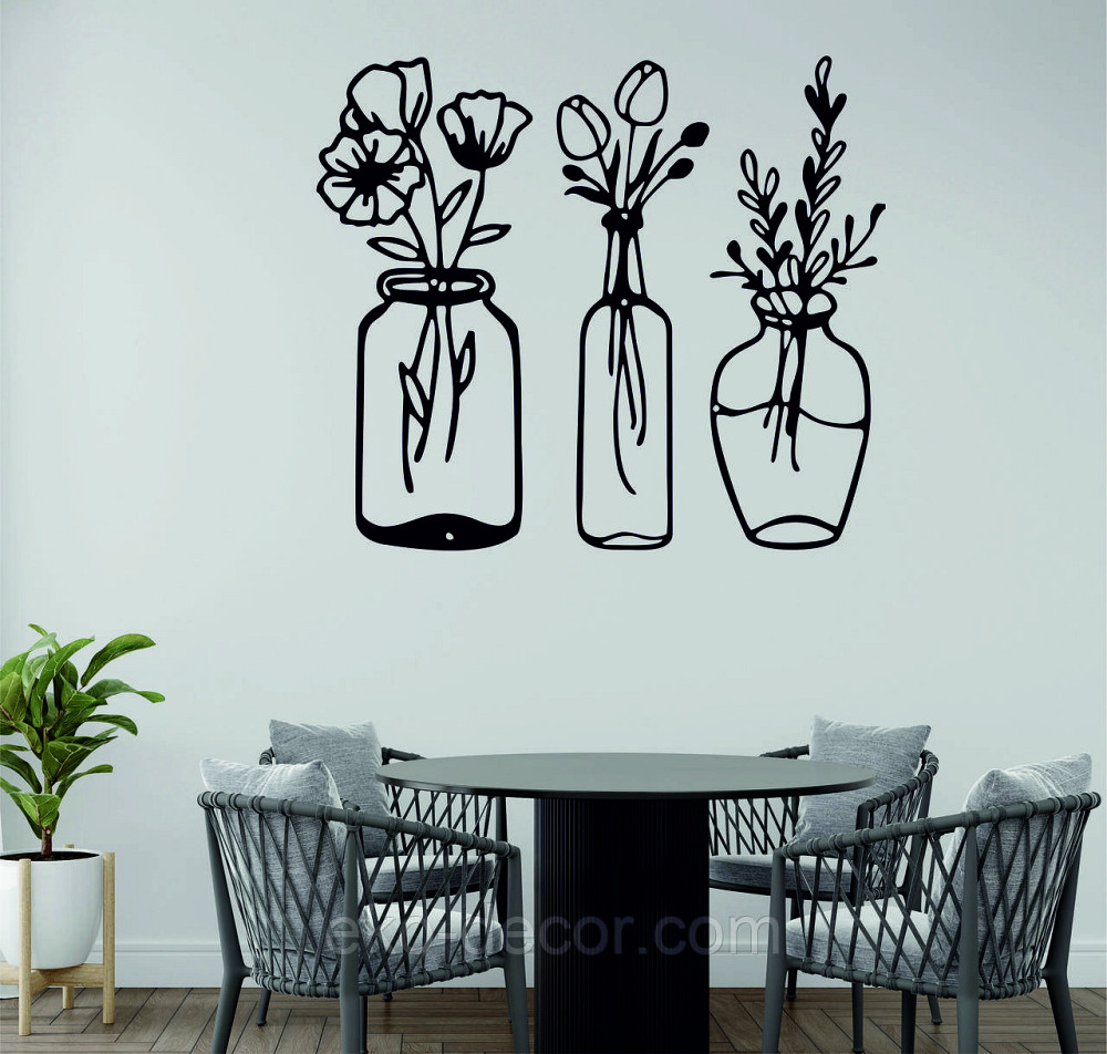 Декоративное настенное Панно «Цветы в баночке» Декор на стену Киев - изображение 1
