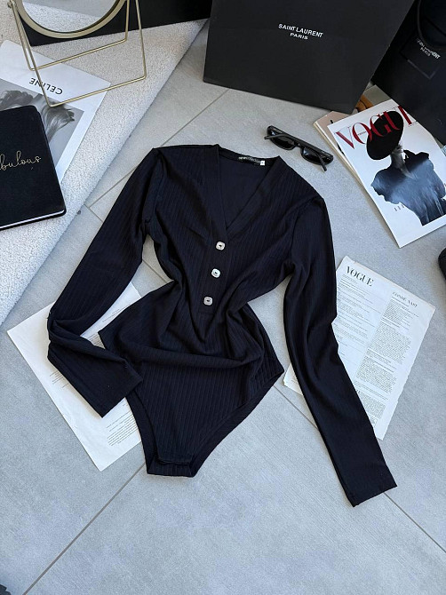 Женское теплое базовое боди из ангоры рубчик Черный, 48/50 Одесса - изображение 5