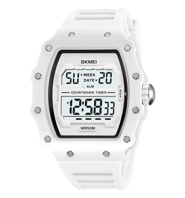 Годинник чоловічий електронний наручний Skmei 2296 Білий Київ - фото 1