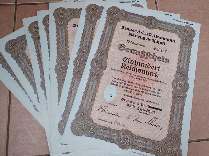 Акція. Німеччина. 1933 рік 100 Марок (5 - 39) Полтава - фото 1