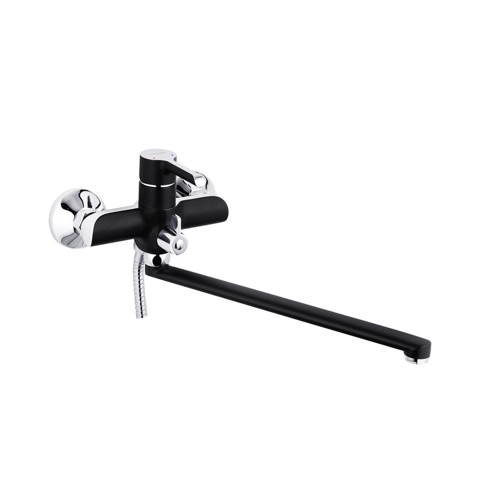 Змішувач для ванни з душовим гарнітуром Kroner KRP Essen - SCH070 хром/чорний Київ - фото 1