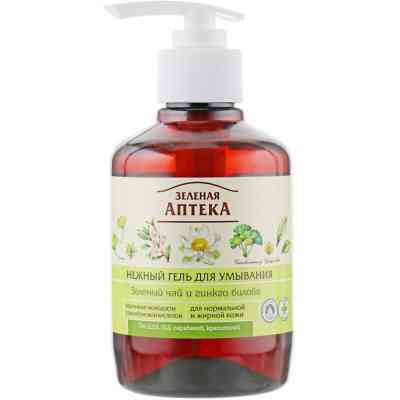 Гель для вмивання Зелена Аптека Ніжний Зелений чай та гінкго білоба 270 мл (4823015907838) Вінниця