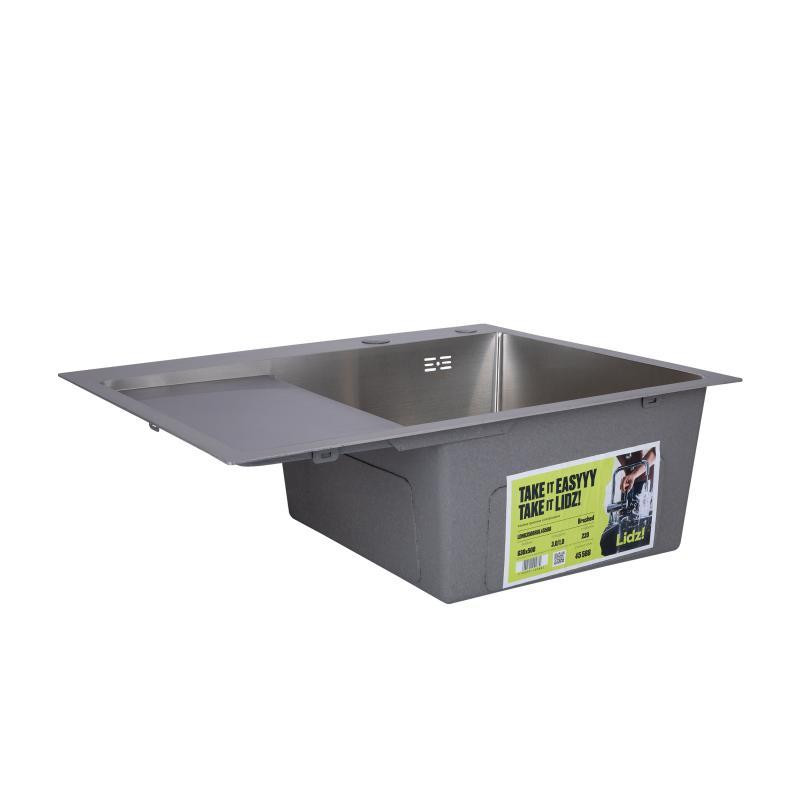 Мойка для кухни с нержавеющей стали интегрированная Lidz Handmade H6350L Brushed Steel (3/1 мм) Киев - изображение 3