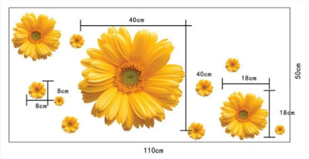 Наклейка интерьерная Желтые герберы Киев - изображение 2