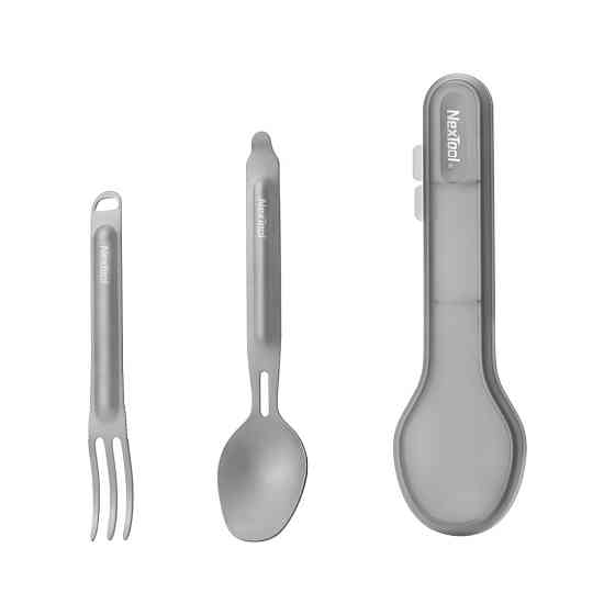 Туристичний набір ложка-виделка NexTool Titanium Tableware Set, титан Київ